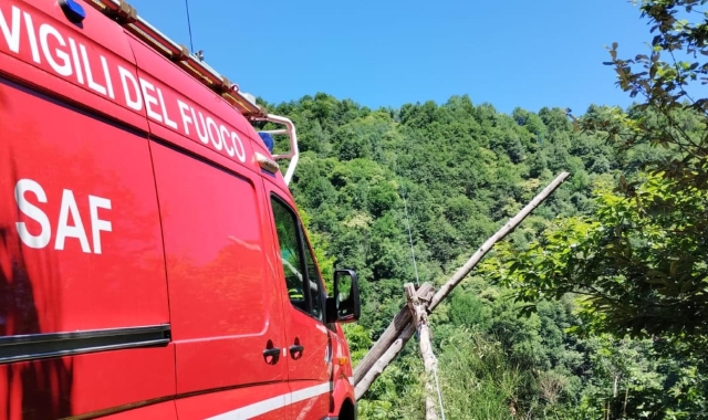 I vigili del fuoco sul luogo dell’incidente