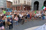VARESE MANIFESTAZIONE NO GREEN PASS IN PIAZZA MONTE GRAPPA ORGANIZZATA DA FRANCESCO TOMASELLA CON INTERVENTO DI GIANLUIGI PARAGONE