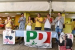 SCHIRANNA PRESENTAZIONE INAUGURAZIONE FESTA DELL'UNITÀ 2023 NELLA FOTO ALESSANDRO ALFIERI, SAMUELE ASTUTI, GIOVANNI CORBO, ALICE BERNARDONI, MASSIMO BERNASCONI COORDINATORE FESTA
