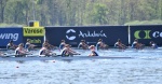 VARESE. WORLD ROWING CUP 2024. COPPA DEL MONDO CANOTTAGGIO. SCHIRANNA. NELLA FOTO OTTO U23 CON LA TIMONIERA ILARIA COLOMBO E AURORA SPIRITO QUALIFICATE PER LA FINALE
