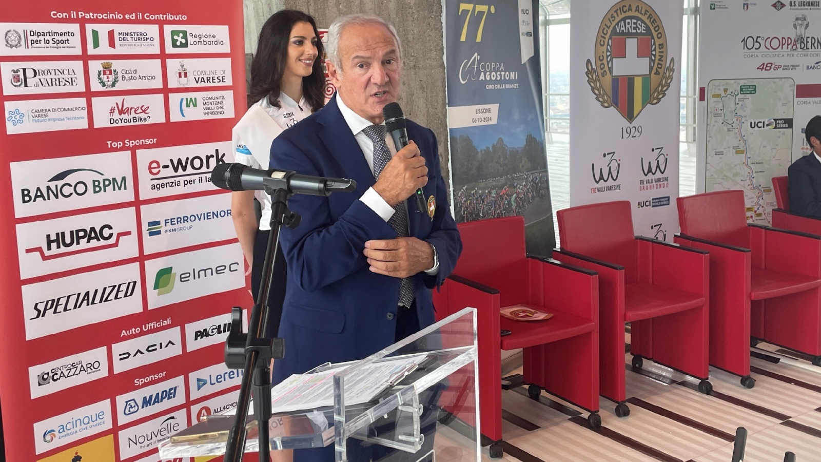 MILANO. PRESENTAZIONE TRITTICO LOMBARDO 2024 A PALAZZO PIRELLI CON RENZO OLDANI, PRESIDENTE SC BINDA, ATTILIO FONTANA, GOVERNATORE LOMBARDIA E ASSESSORE REGIONALE FRANCESCA CARUSO