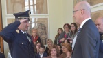 VARESE. PREMIAZIONI IN QUESTURA PER FESTA PATRONO SAN MICHELE ARCANGELO NELLA FOTO ISPETTORE GIAN LUCA LUNARDI