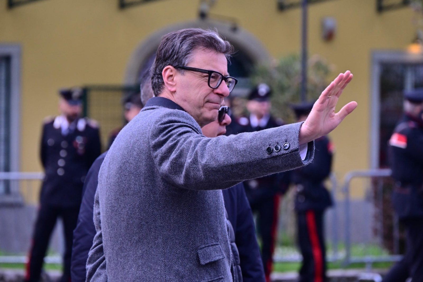 Italian minister of Economy, Giancarlo Giorgetti, attends the funeral of the Lega Nord party founder Umberto Bossi, Pontida, Italy, 22 March 2026. ANSA/MICHELE MARAVIGLIA (funerali)