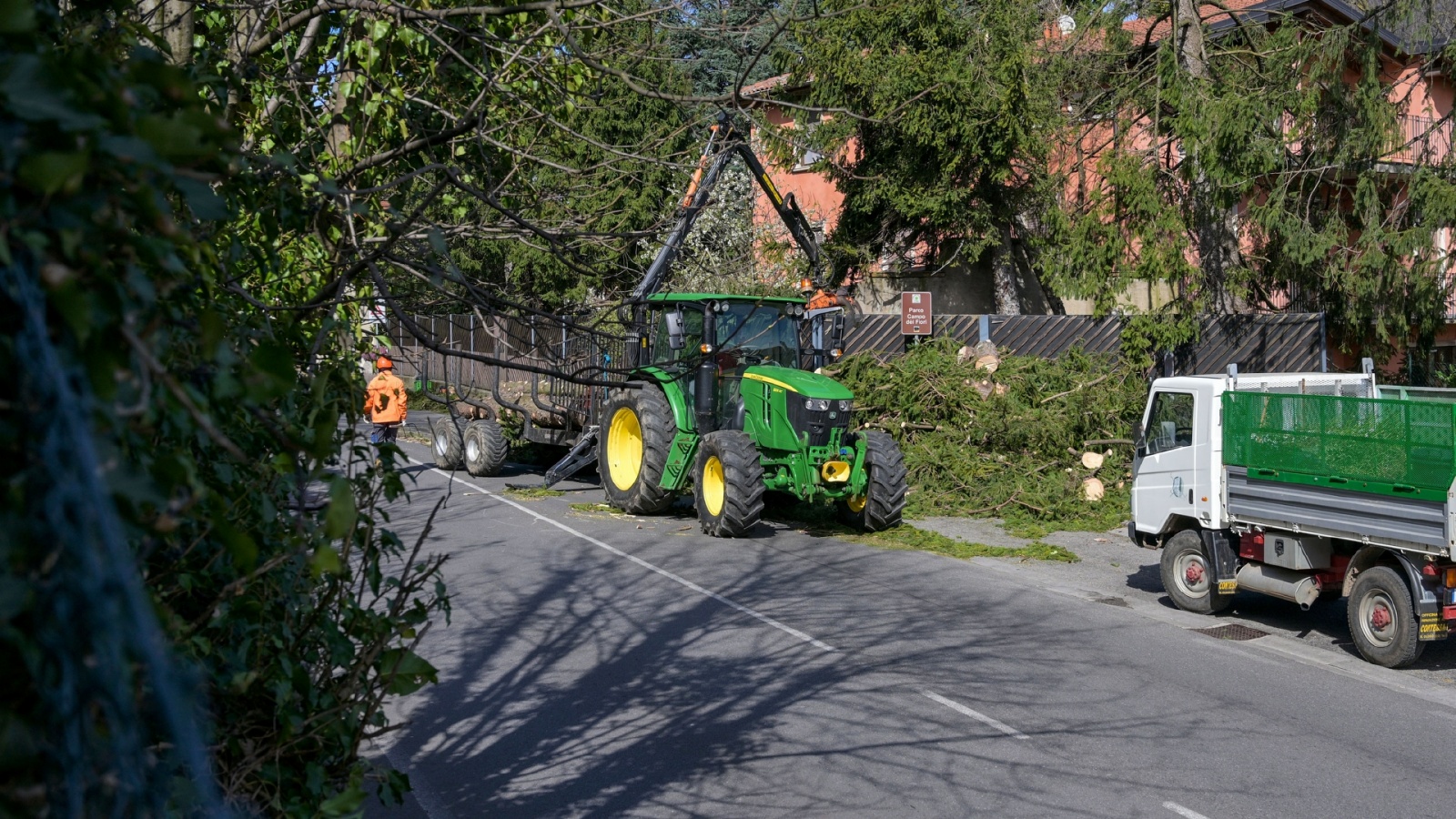 CASCIAGO VENTO FORTE CON PIANTE CADUTE INTERVENTO DEI VIGILI DEL FUOCO
