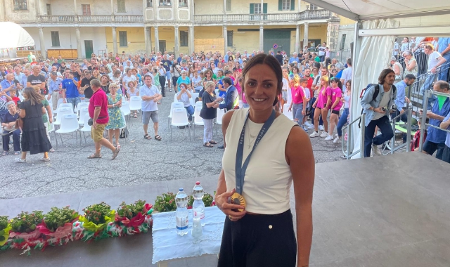 Caterina Bosetti sul palco di Albizzate (foto Angelo Puricelli - Agenzia Blitz)