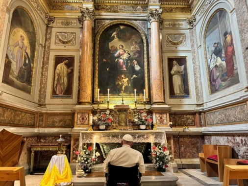 S.Sede, il Papa a Sant'Agostino sulla tomba di Santa Monica