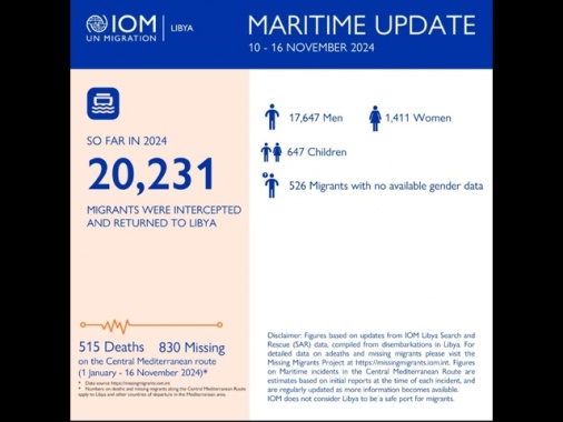 Oim, '515 morti e 830 dispersi nel Mediterraneo centrale'