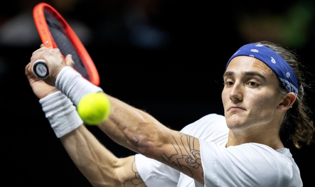 Mattia Bellucci nella semifinale contro de Minaur (foto Sander Koning/EPA)