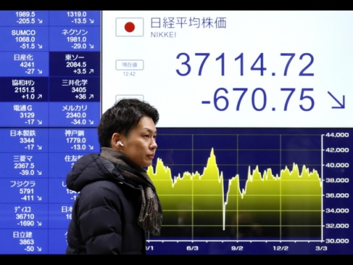 Borsa: l'Asia debole con i dazi, tiene la Cina, bene l'oro