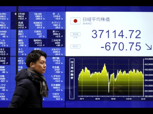 Borsa: l'Asia cede sulla scia di Wall Street per incertezza dazi