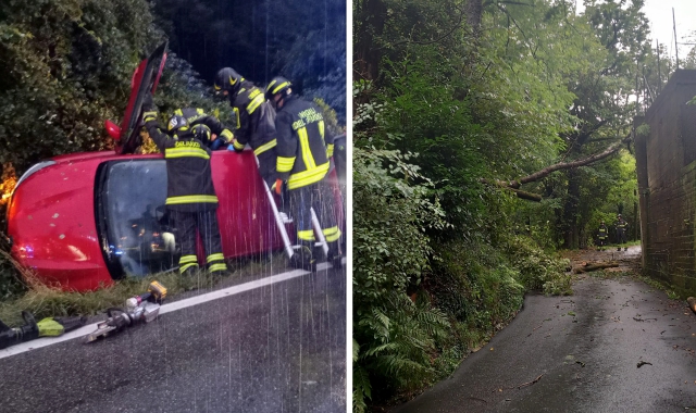 Allagamenti, piante giù, smottamenti: il maltempo frusta il Varesotto