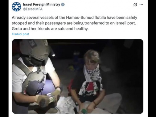 Israele ferma Greta, 'lei e i suoi amici sono sani e salvi'