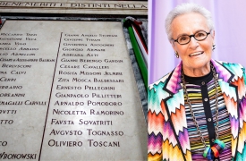 Rosita Missoni nel Famedio di Milano