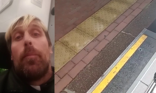 Mirko Della Pietra e il dislivello tra il treno e la banchina della stazione di Malnate