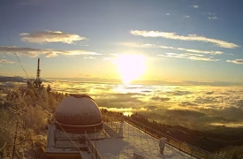 Alba al Campo dei Fiori, tra neve e nubi