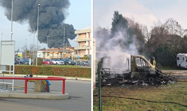 Camper in fiamme col proprietario dentro: l’uomo esce e si salva