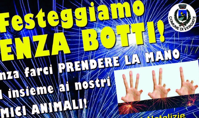 Il volantino diffuso dal Comune per mettere in guardia dai pericoli di botti e petardi