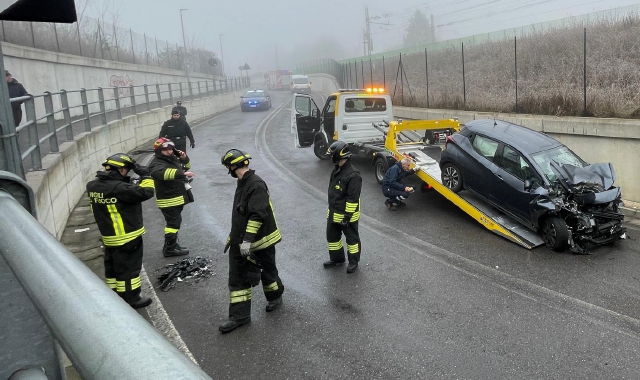 L’incidente a Gerenzano  (foto Domenico Ghiotto)