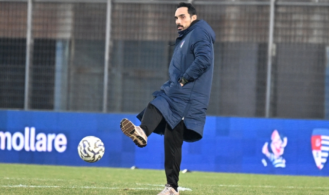 Francesco Bolzoni, allenatore della Pro Patria (foto Domenico Ghiotto)