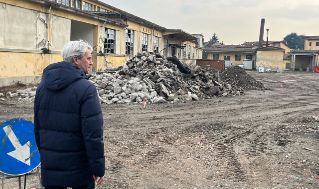 Il sopralluogo del sindaco Galimberti nel cantiere dell’ex macello