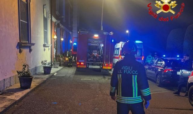 L’intervento dei vigili del fuoco a Venegono Superiore