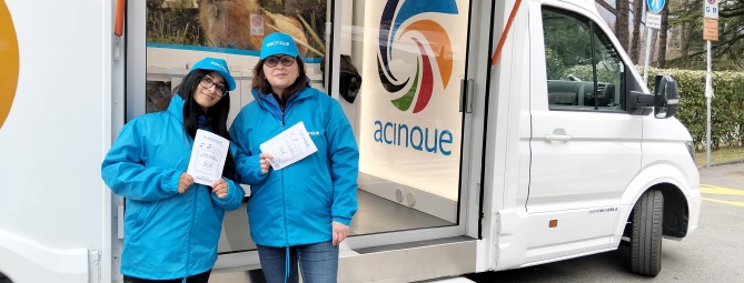 Acinque in tour con lo sportello itinerante