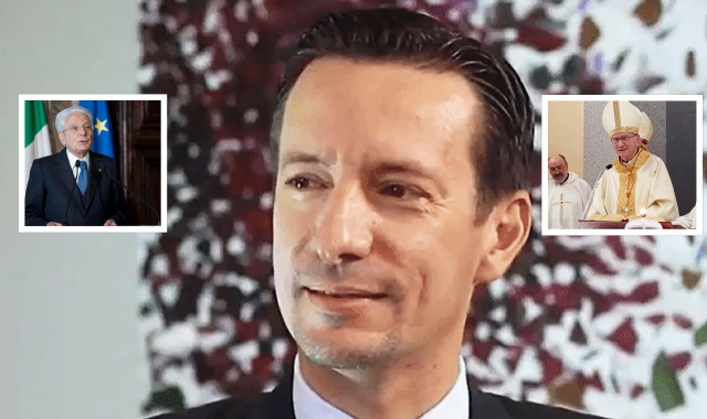 L’ambasciatore Luca Attanasio e nei riquadri il presidente Sergio Mattarella e il cardinale Pietro Parolin