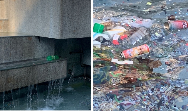Ciao Carnevale, resta la fontana piena di rifiuti