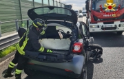 Scontro auto-mezzo pesante: 62enne in ospedale