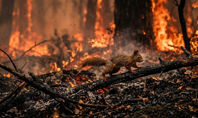 Piccoli e grandi animali sono fra le vittime silenziose di eventi simili (foto IA)