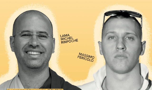 Buddista tibetano e Massimo Pericolo a Verbania