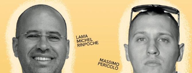 Buddista tibetano e Massimo Pericolo a Verbania