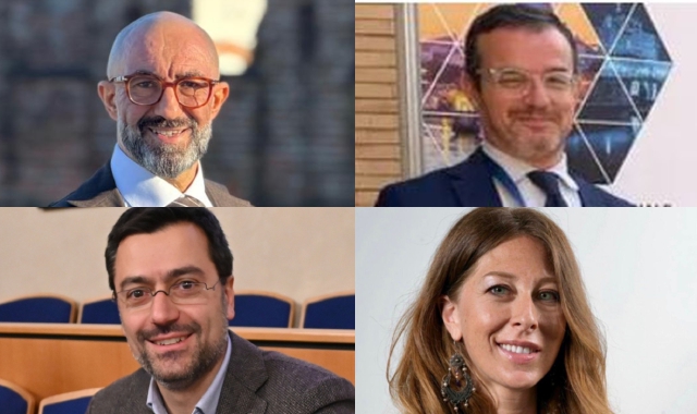 Da sinistra in senso orario i candidati per Legnano: Mario Almici, Federico Amadei, Carolina Toia e Lorenzo Radice