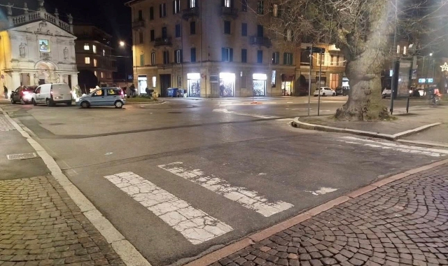 Una delle immagini di strisce sbiadite pubblicate dal Movimento Angelo Vidoletti