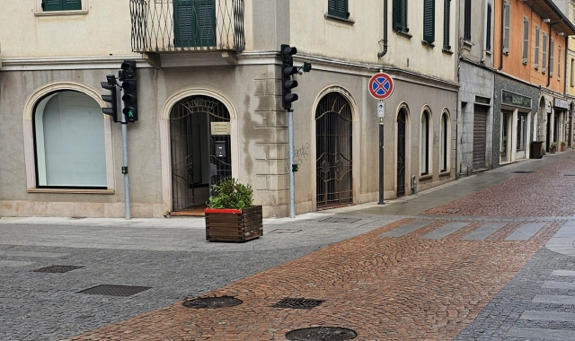 La zona dell’incidente in centro a Tradate