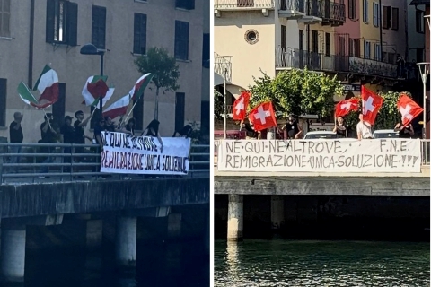 “Remigrazione unica soluzione”. Striscioni a Ponte Tresa